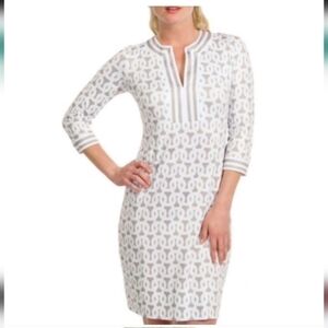 GRETCHEN SCOTT Geometric Dress White Grey Size S